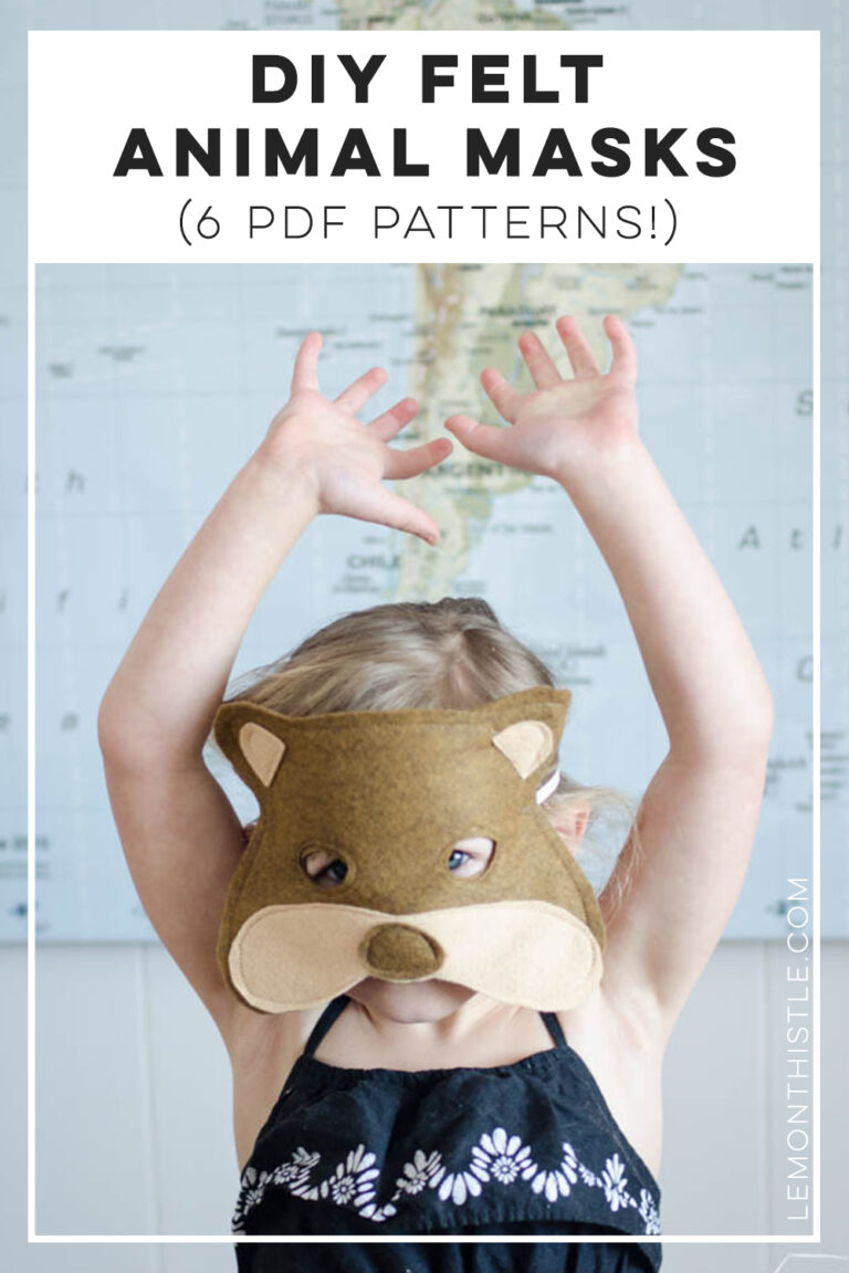 DIY Felt Animal Masks 6 Printable Templates