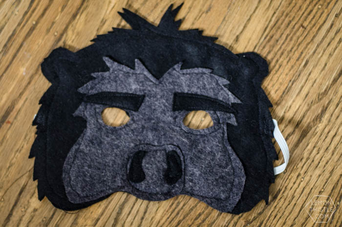 DIY Felt Mask, Gorilla Template