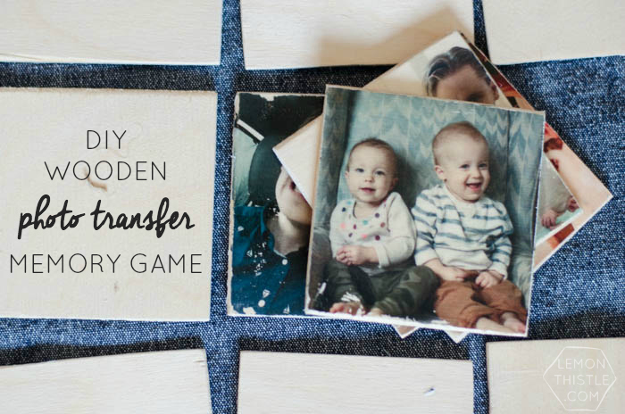 DIY Wooden Photo Transfer Memory Game- what a fun gift idea! I loved Concentration as a kid