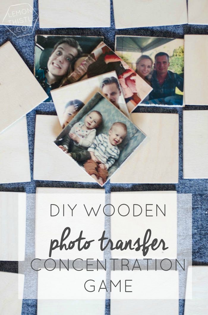 DIY Wooden Photo Transfer Memory Game- what a fun gift idea! I loved Concentration as a kid