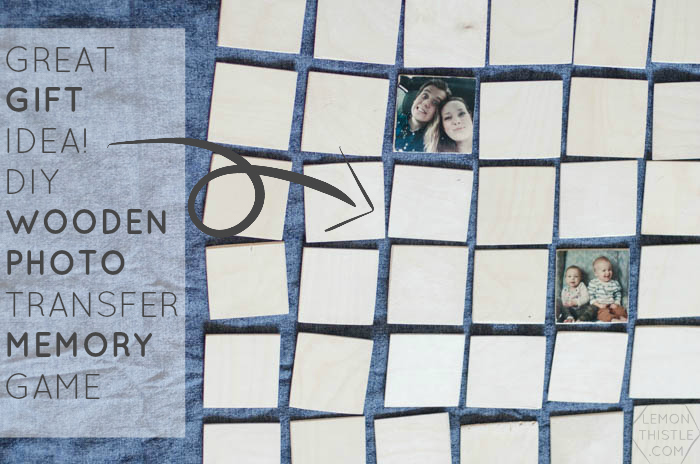 DIY Wooden Photo Transfer Memory Game- what a fun gift idea! I loved Concentration as a kid