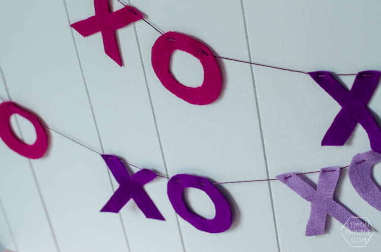 DIY Ombre XO Felt Garland- perfect for Valentines Day!