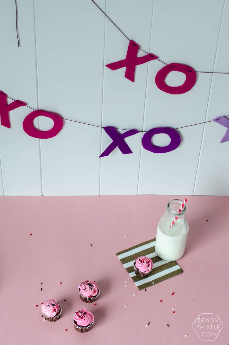 DIY Ombre XO Felt Garland- perfect for Valentines Day!