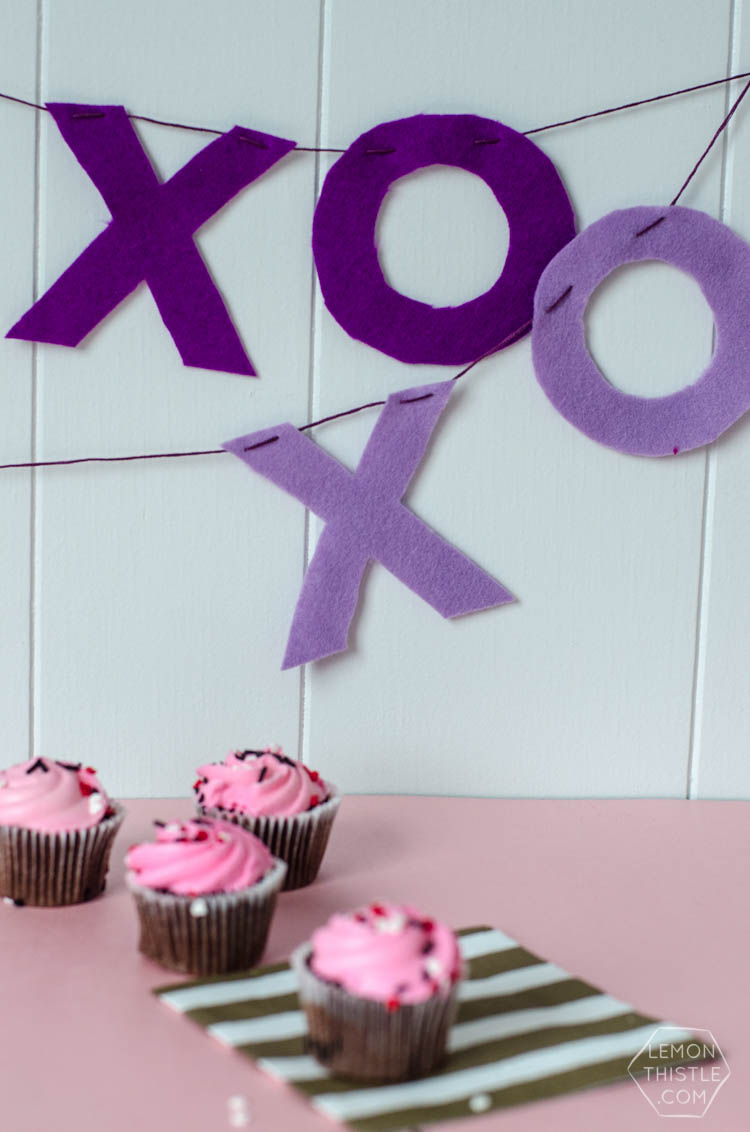 DIY Ombre XO Felt Garland- perfect for Valentines Day!