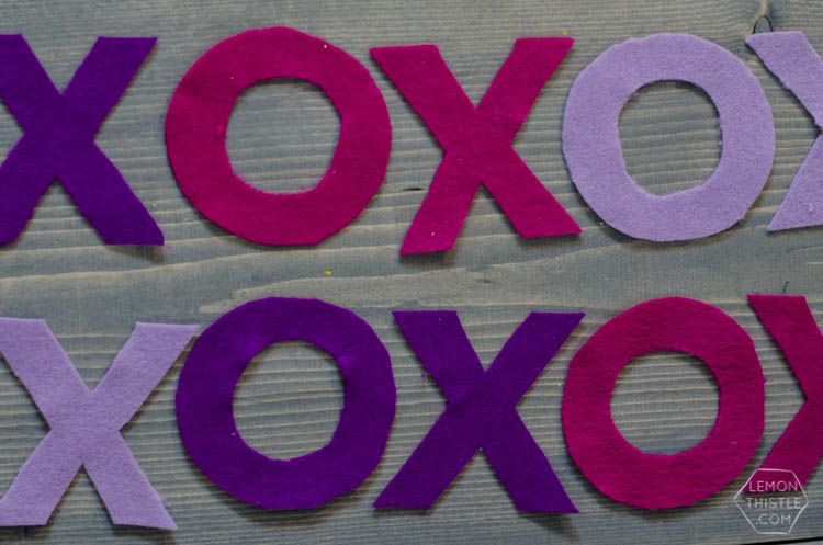 DIY Ombre XO Felt Garland- perfect for Valentines Day!