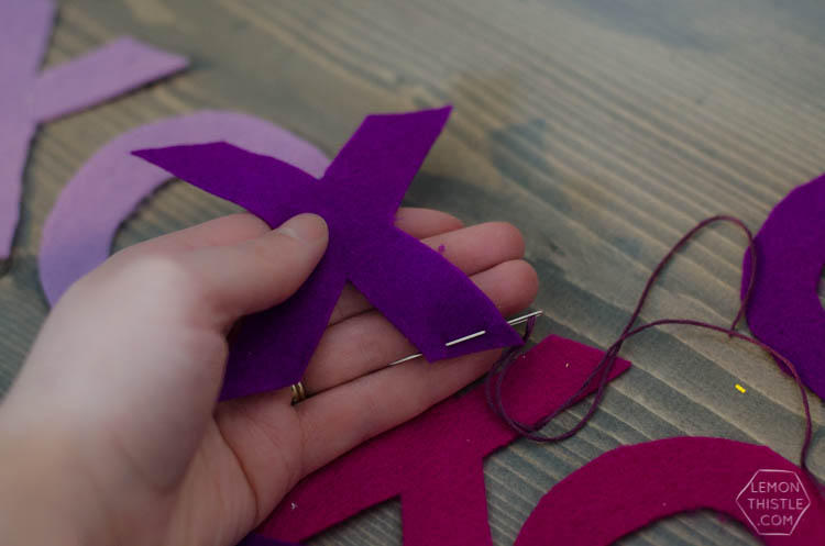 DIY Ombre XO Felt Garland- perfect for Valentines Day!