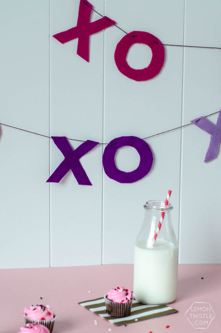 DIY Ombre XO Felt Garland- perfect for Valentines Day!