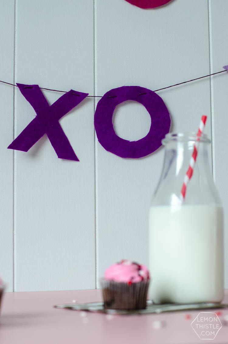 DIY Ombre XO Felt Garland- perfect for Valentines Day!