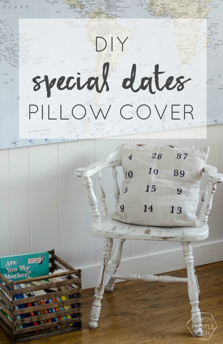 DIY Special Dates Pillow- I love meaningful home decor