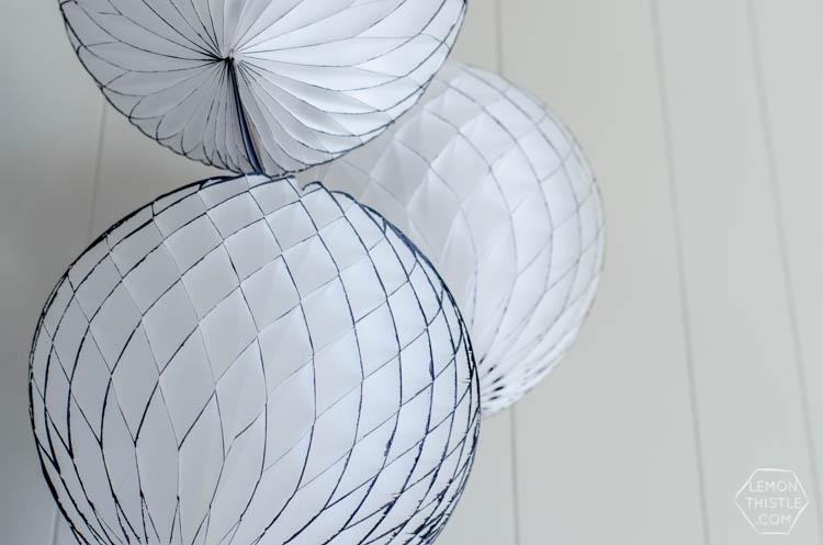 DIY Colour Edged Honeycomb Party Balls- So fun! 