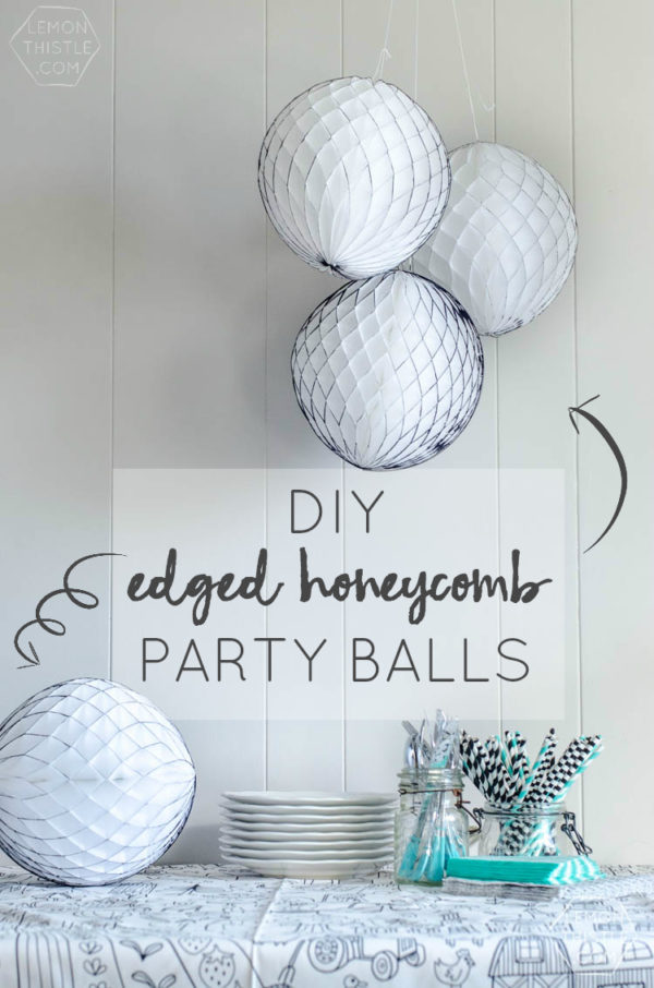 DIY Colour Edged Party Balls Lemon Thistle