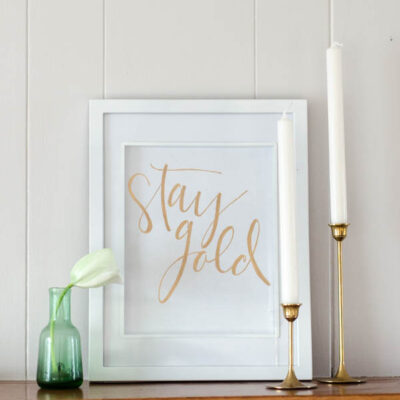 DIY Gold Foil Hand Lettered Wall Art- two free printables for you to foil over! These sayings are perfect for a classy saint patrick's day