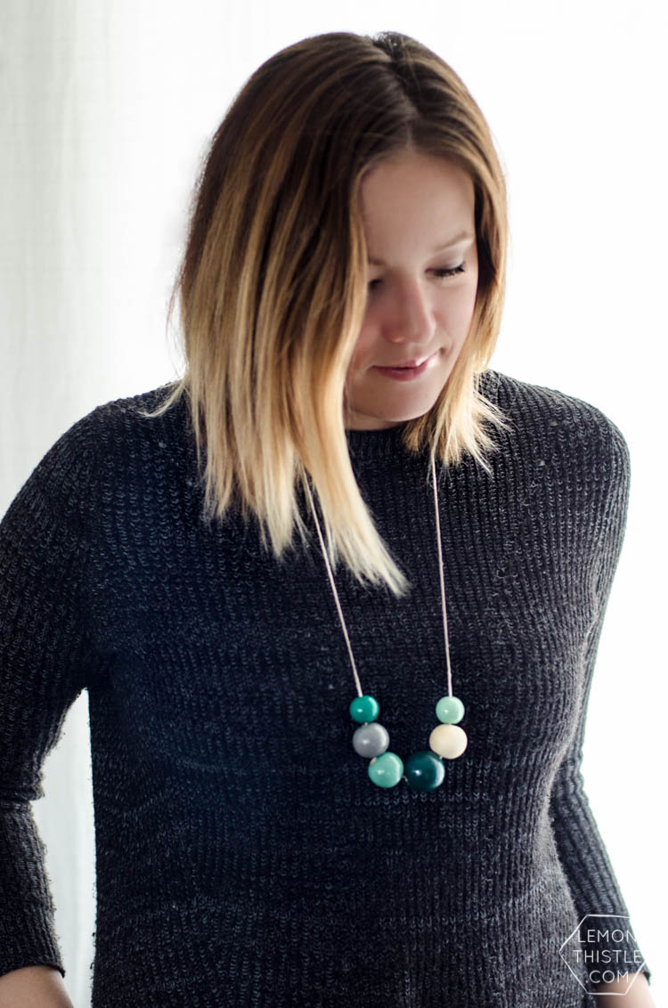 DIY Pinch Proof Wooden Bead Necklace- perfect for St Patrick's Day!