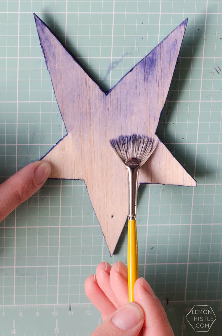 DIY Watercolor Wooden Stars Mobile for a Nursery- So Dreamy!