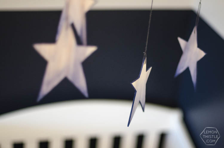 DIY Watercolor Wooden Stars Mobile for a Nursery- So Dreamy!