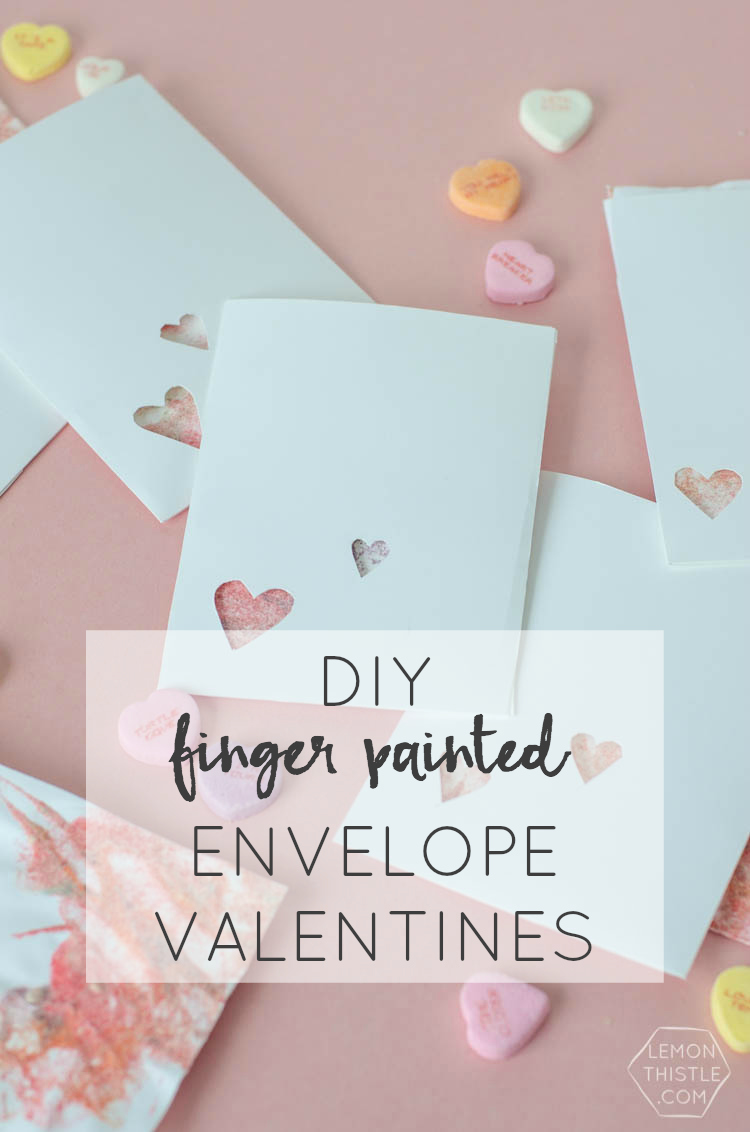 DIY Finger Painted Envelope Valentines- perfect for grandparents!