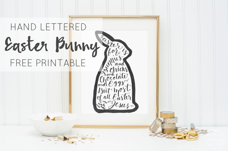 Awesome hand lettered free printable for easter