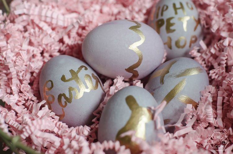 DIY Pastel and Gold Leaf Easter Eggs
