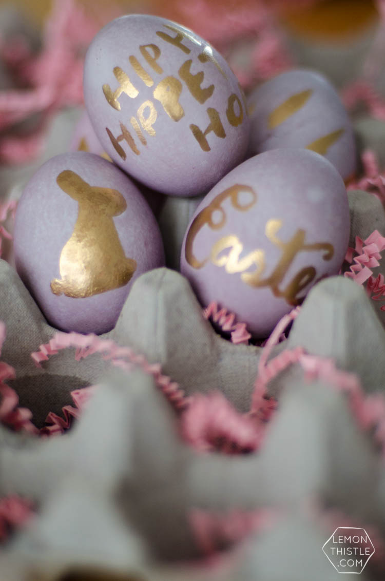 DIY Pastel and Gold Leaf Easter Eggs