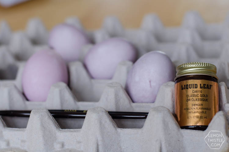 DIY Pastel and Gold Leaf Easter Eggs