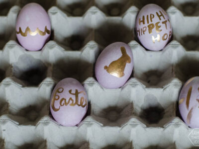 DIY Pastel and Gold Leaf Easter Eggs