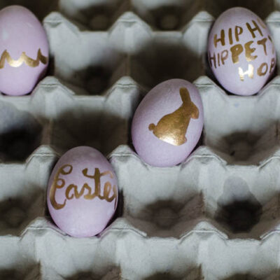 DIY Pastel and Gold Leaf Easter Eggs