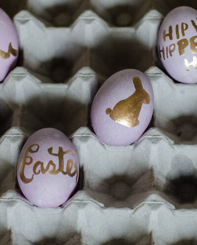 DIY Pastel and Gold Leaf Easter Eggs