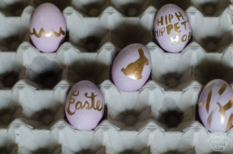 DIY Pastel and Gold Leaf Easter Eggs