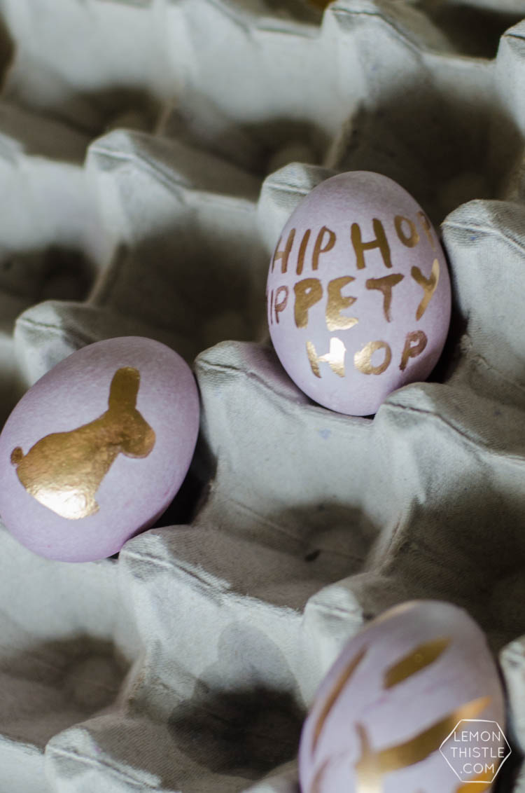 DIY Pastel and Gold Leaf Easter Eggs