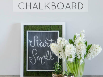 DIY Moss Framed Chalkboard- such a cool idea!