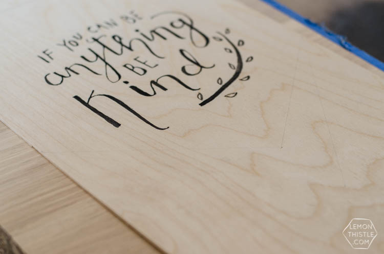DIY Birch Plywood Hand Lettered Wall Hanging 