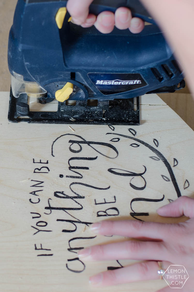 DIY Birch Plywood Hand Lettered Wall Hanging 