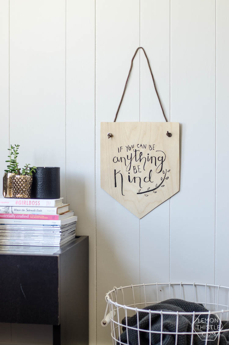 DIY Birch Plywood Hand Lettered Wall Hanging 