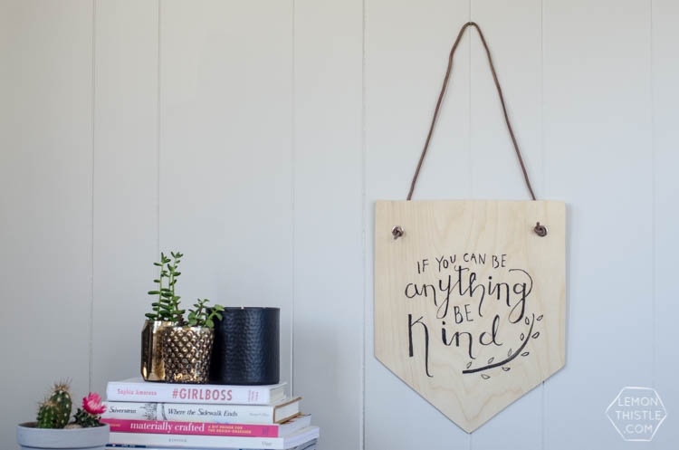 DIY Birch Plywood Hand Lettered Wall Hanging 
