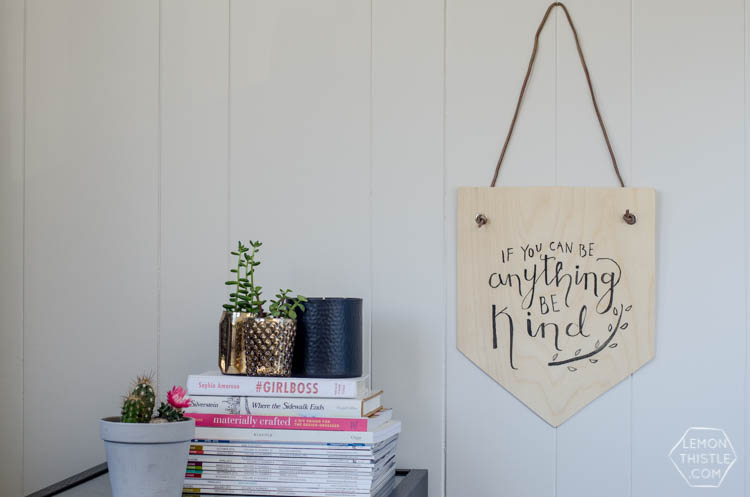 DIY Birch Plywood Hand Lettered Wall Hanging