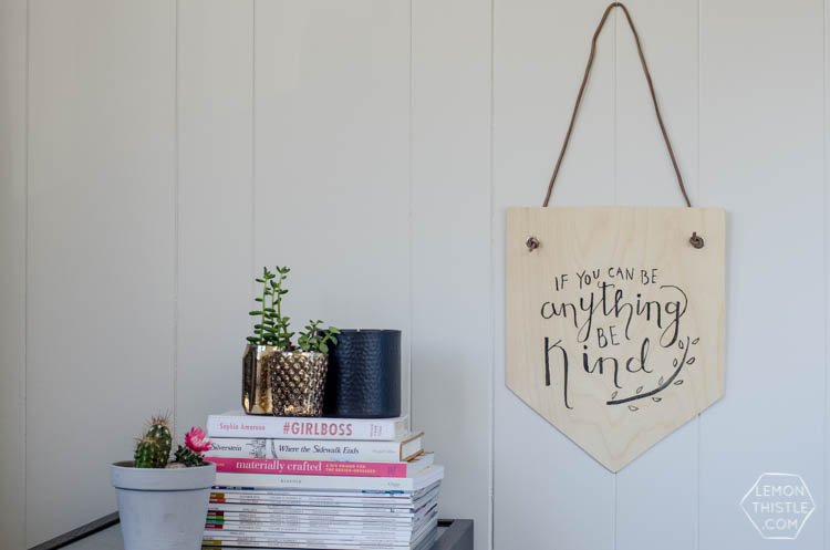DIY Birch Plywood Hand Lettered Wall Hanging 