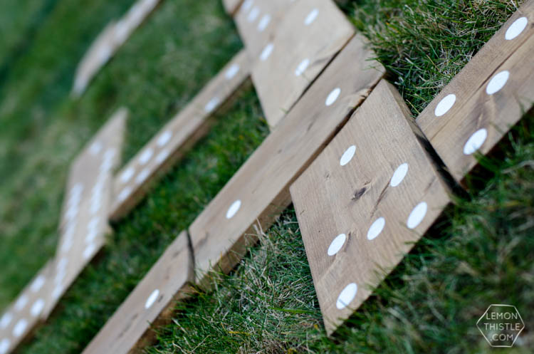 DIY Yard Games- I love the idea of having dominoes in my backyard-