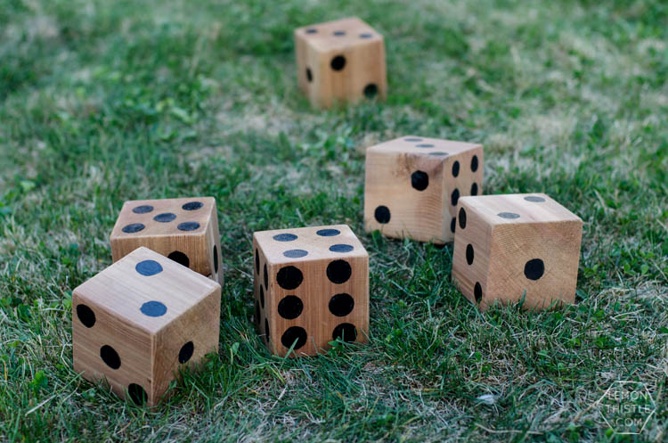  DIY Yard Games- I love this! I've seen Jenga but it's so much fun to have options... like yahtzee!