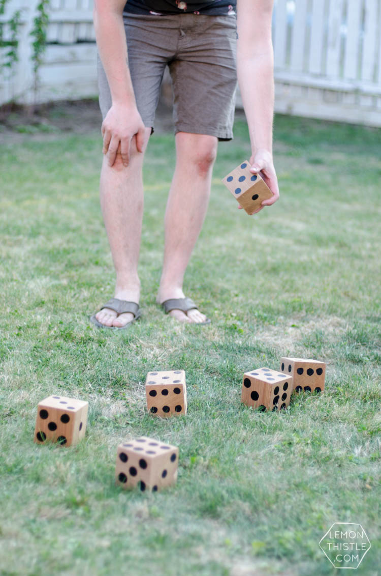 DIY Yard Games- I love this! I've seen Jenga but it's so much fun to have options... like yahtzee!