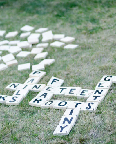 DIY Yard Games- I love the idea of having dominoes in my backyard-and speed scrabble!