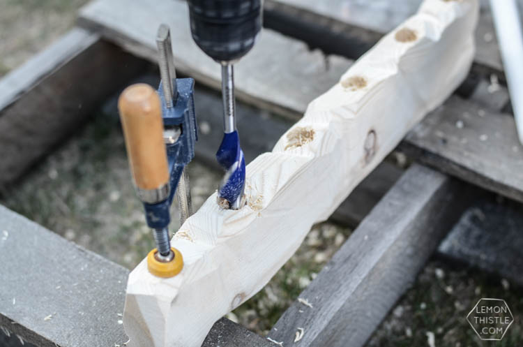 DIY Geometric Candle Holder out of Raw Wood- I love how simple this is!