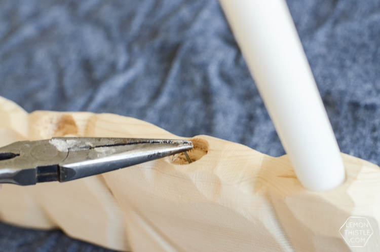 DIY Geometric Candle Holder out of Raw Wood- I love how simple this is!