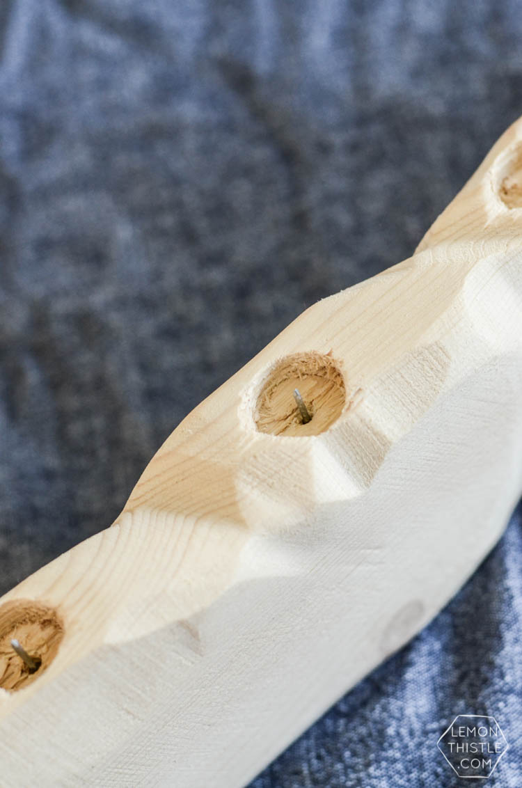 DIY Geometric Candle Holder out of Raw Wood- I love how simple this is!