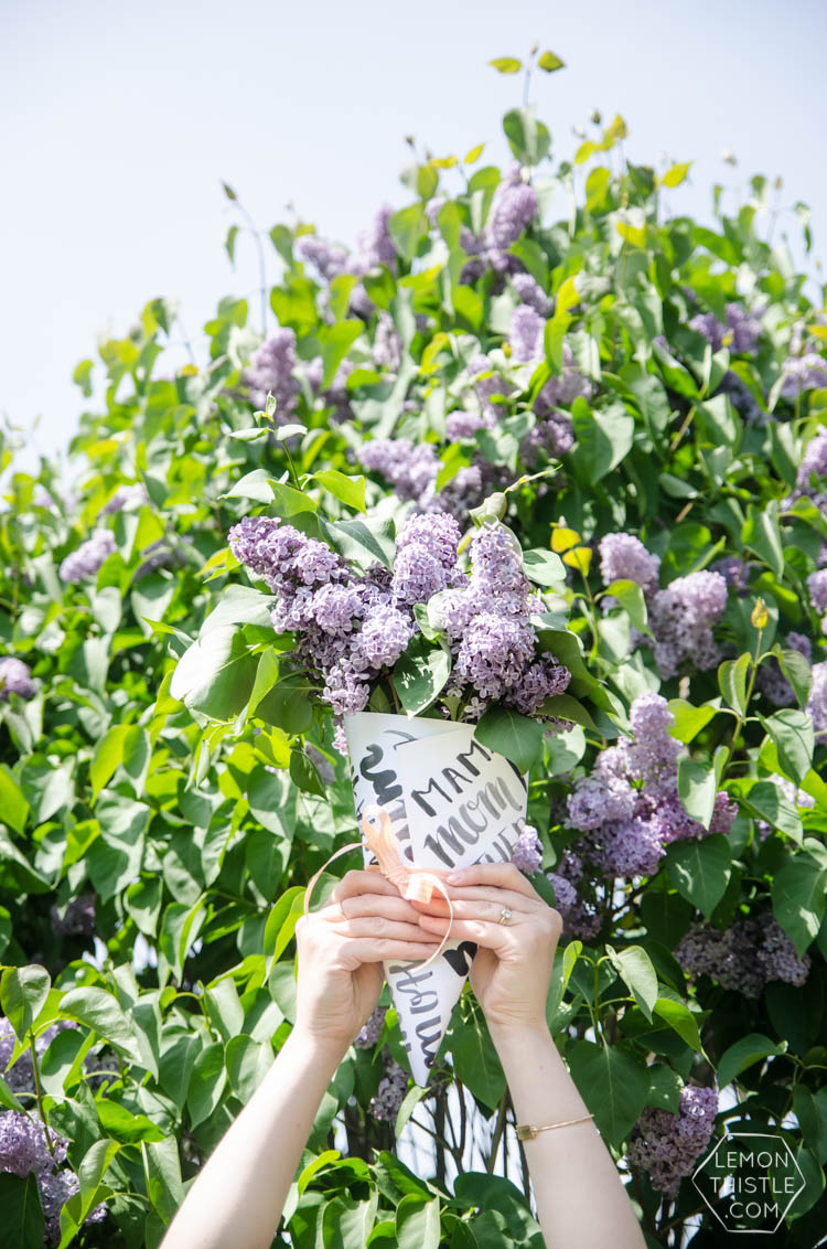 Free Printable Hand Lettered Flower Wraps for Mothers Day gifts