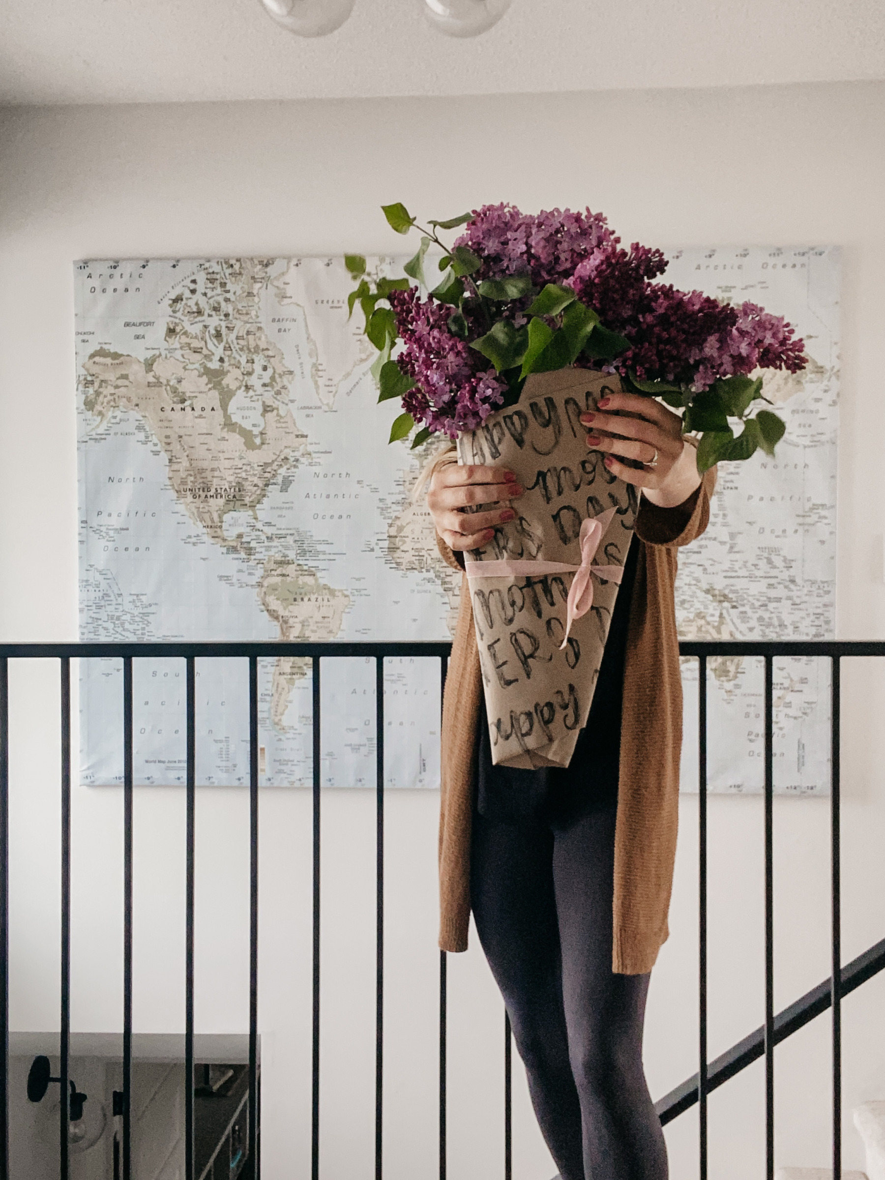 kraft wrapped lilacs for mothers day