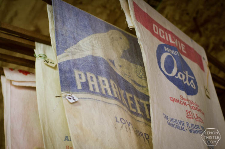 DIY Vintage Oats Pillow Cover
