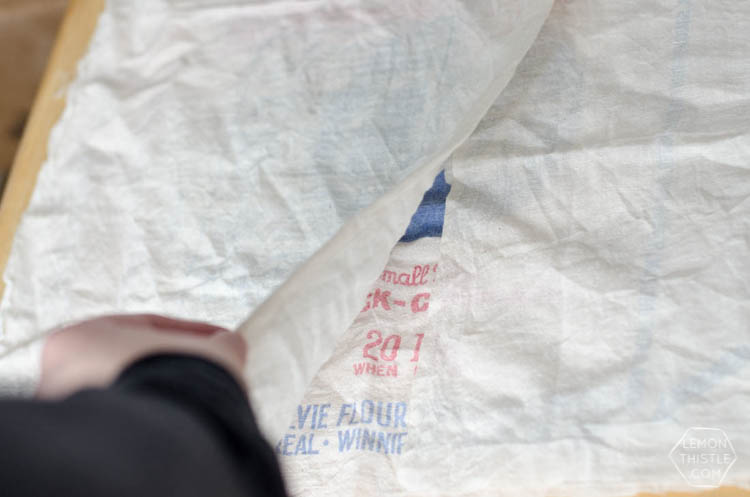 DIY Vintage Oats Pillow Cover