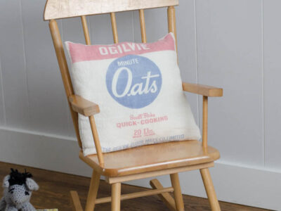 DIY Vintage Oats Pillow Cover