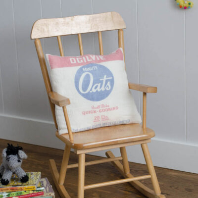 DIY Vintage Oats Pillow Cover