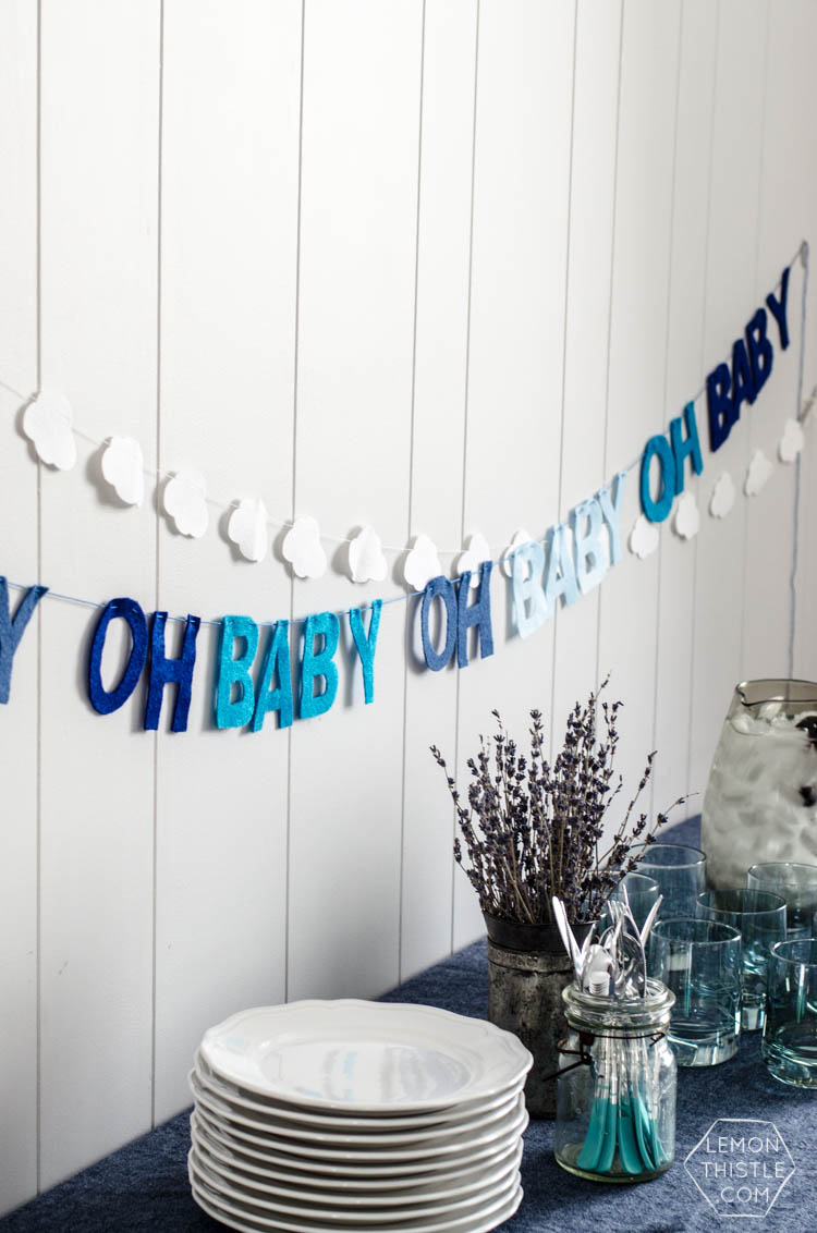 DIY Ombre Felt Lettered Garland... I love this 'Oh Baby' one! So fun for a little boy's baby shower